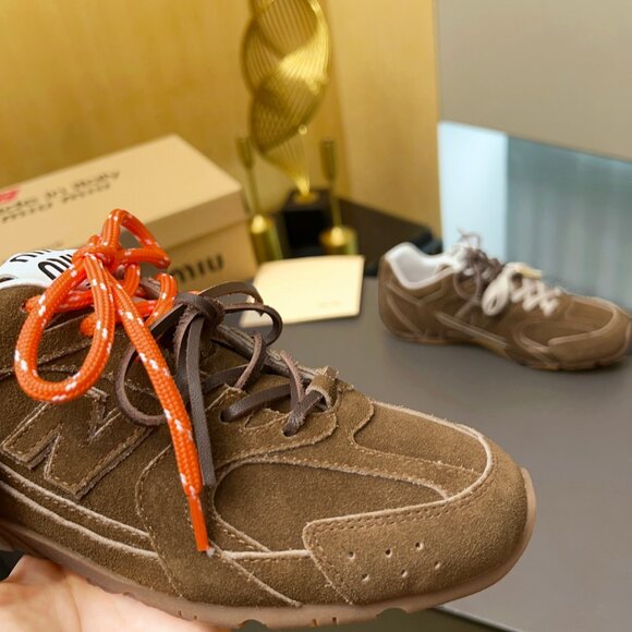 💯Authentic New Balance X Miu Miu 530 Suede Brown Sneakers - Picture 8 of 10